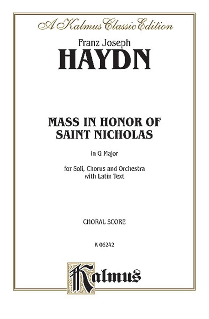 Mass in Honor of Saint Nicholas, in G Major